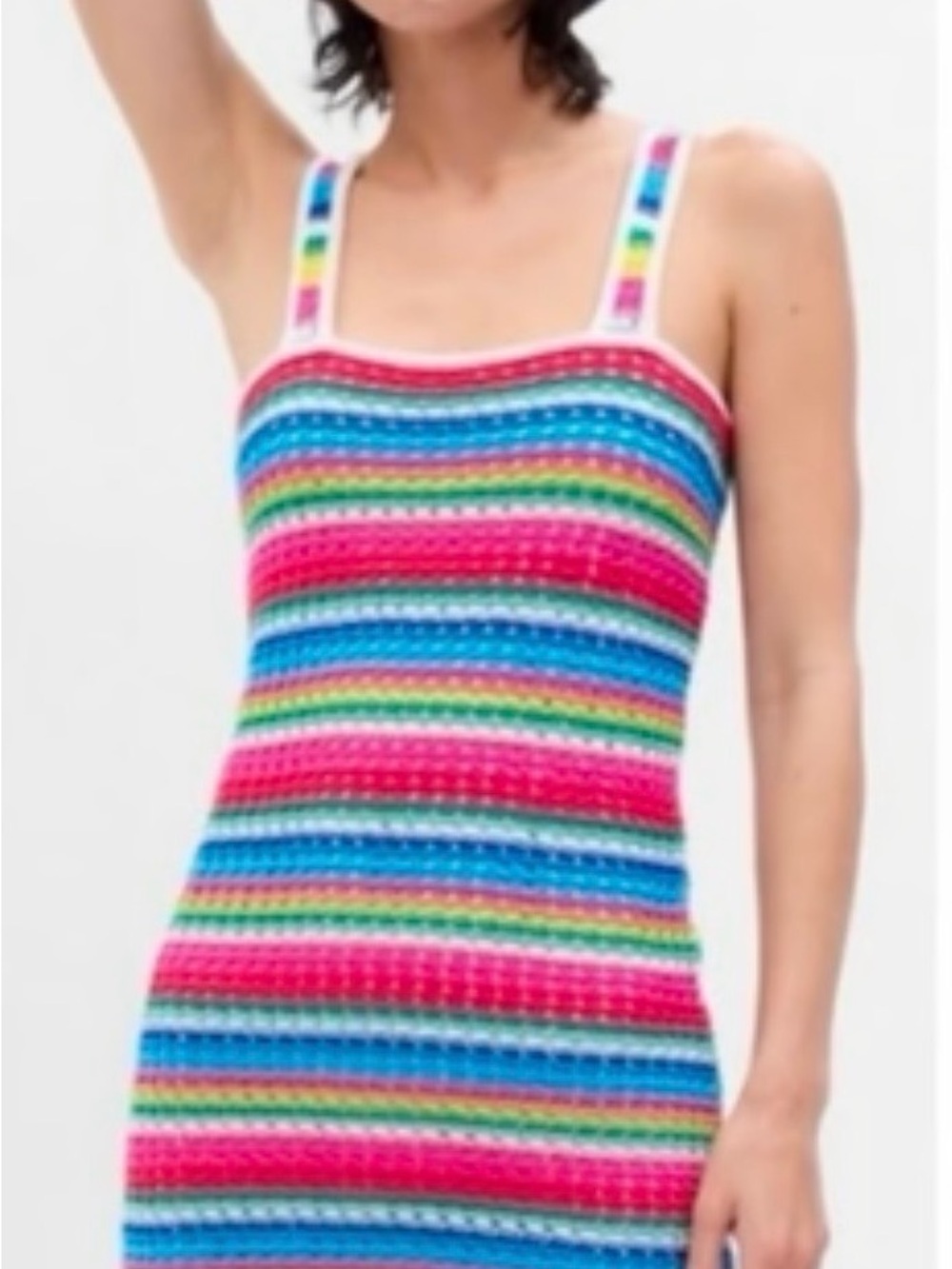 Gap Striped  crochet Dress  Pink, Blue & Green